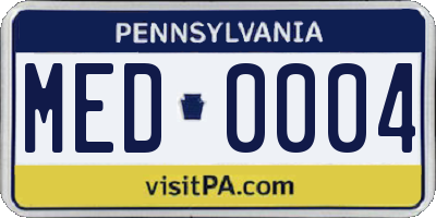 PA license plate MED0004