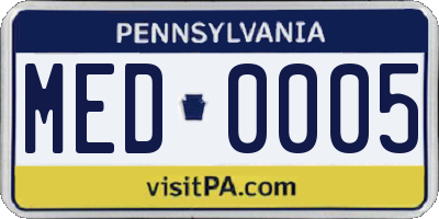PA license plate MED0005
