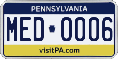 PA license plate MED0006