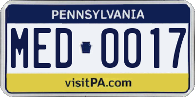PA license plate MED0017
