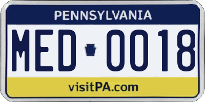 PA license plate MED0018
