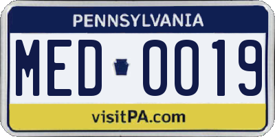 PA license plate MED0019