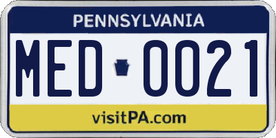PA license plate MED0021