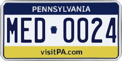 PA license plate MED0024