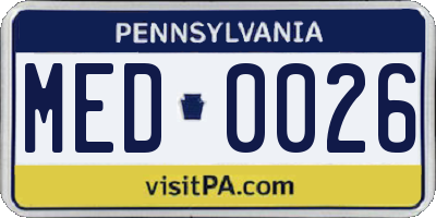 PA license plate MED0026