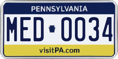 PA license plate MED0034