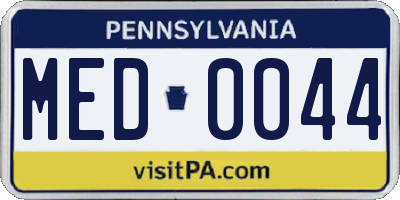 PA license plate MED0044