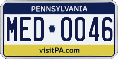 PA license plate MED0046