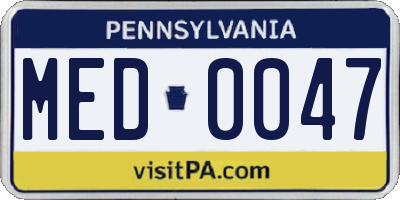 PA license plate MED0047