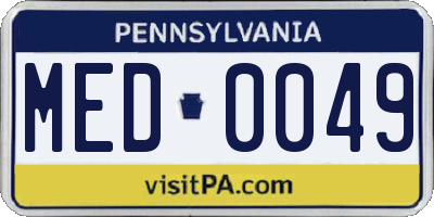 PA license plate MED0049