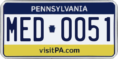 PA license plate MED0051
