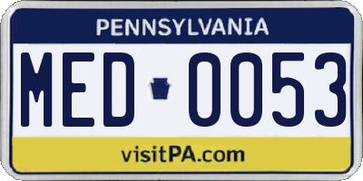 PA license plate MED0053