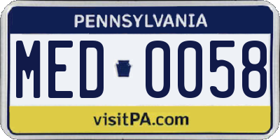 PA license plate MED0058