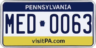 PA license plate MED0063