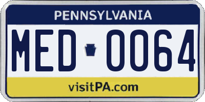 PA license plate MED0064
