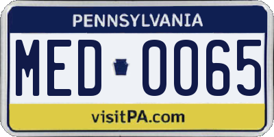 PA license plate MED0065