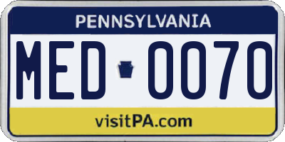 PA license plate MED0070