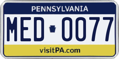 PA license plate MED0077