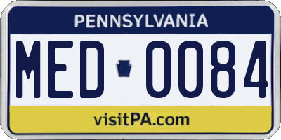 PA license plate MED0084