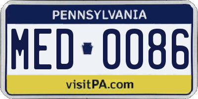 PA license plate MED0086