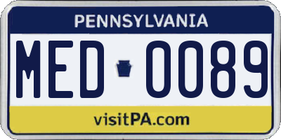 PA license plate MED0089
