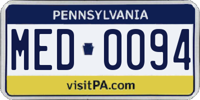 PA license plate MED0094