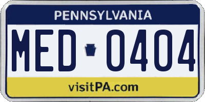 PA license plate MED0404