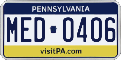 PA license plate MED0406