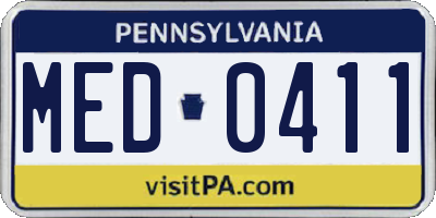 PA license plate MED0411