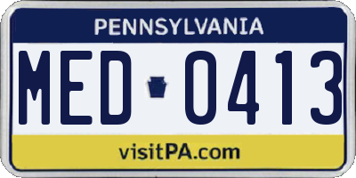 PA license plate MED0413
