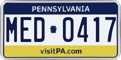 PA license plate MED0417