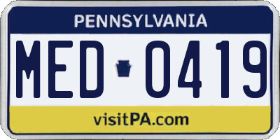 PA license plate MED0419