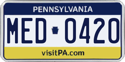 PA license plate MED0420