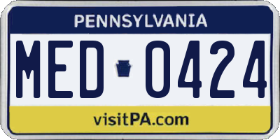 PA license plate MED0424