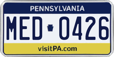 PA license plate MED0426