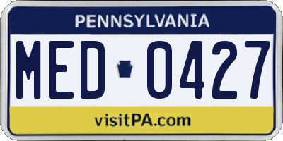PA license plate MED0427