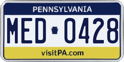PA license plate MED0428
