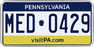PA license plate MED0429