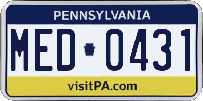 PA license plate MED0431