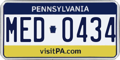 PA license plate MED0434