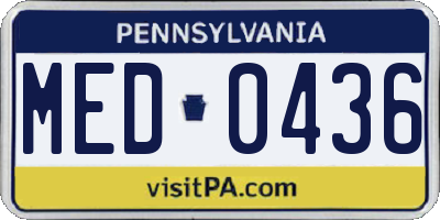 PA license plate MED0436