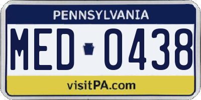 PA license plate MED0438