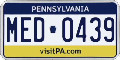 PA license plate MED0439