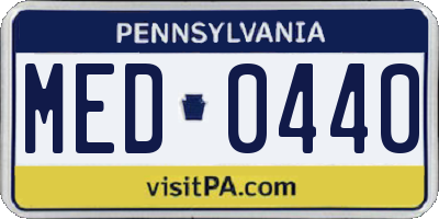 PA license plate MED0440