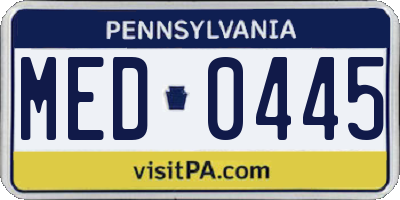 PA license plate MED0445