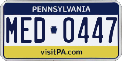 PA license plate MED0447