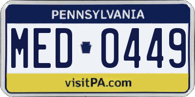 PA license plate MED0449