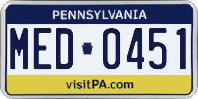 PA license plate MED0451