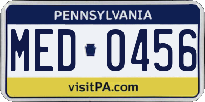 PA license plate MED0456
