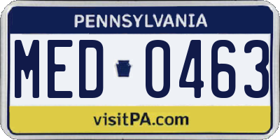 PA license plate MED0463
